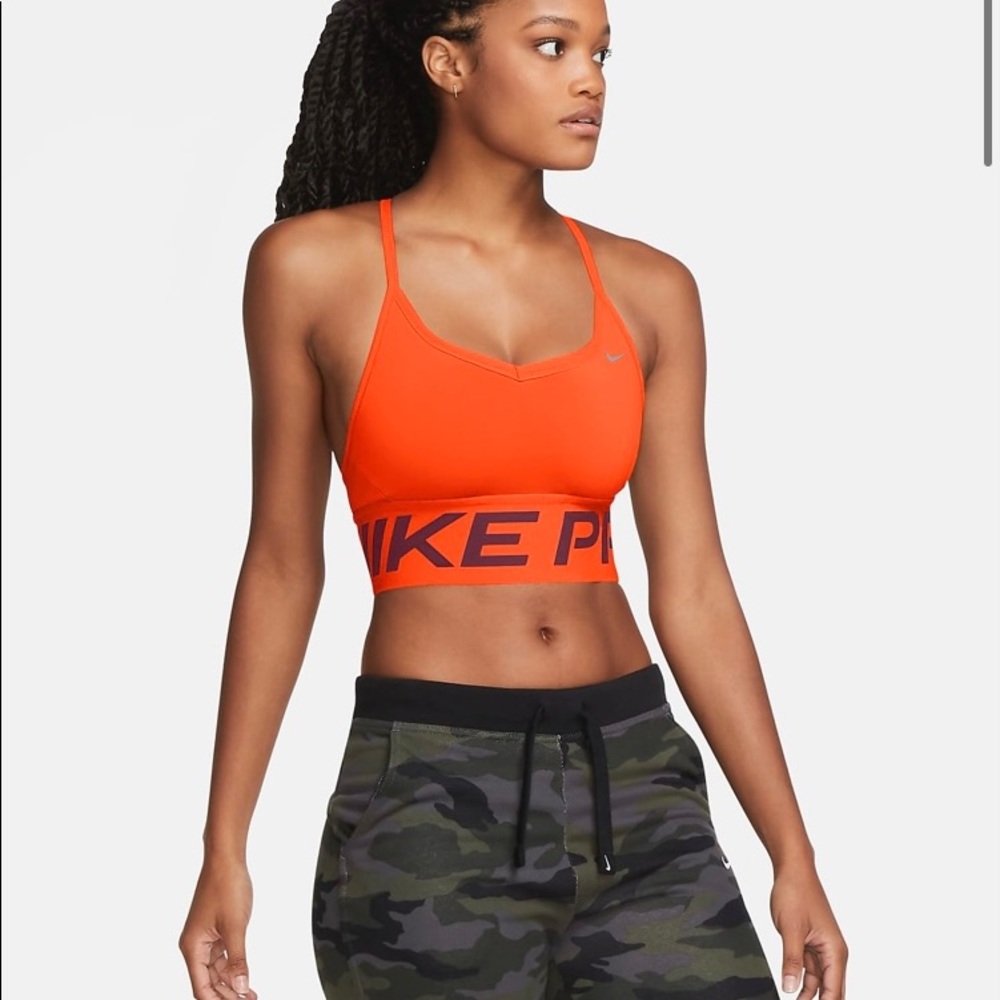 Nike Pro Indy Sports Bra, Orange, S